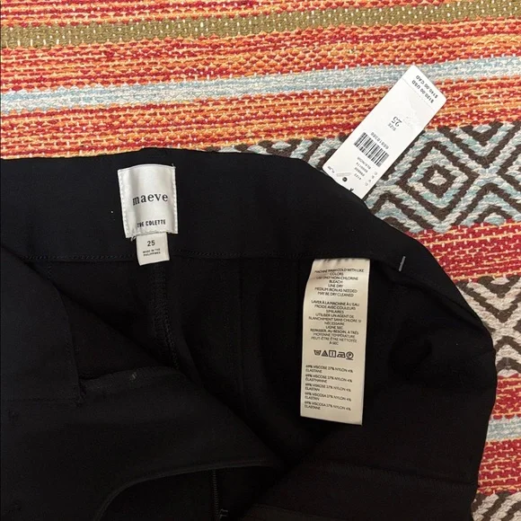 Maeve Anthropologie Colette Black Magic Fabric Cropped Wide Leg Pants NWT 25 - Picture 2 of 4